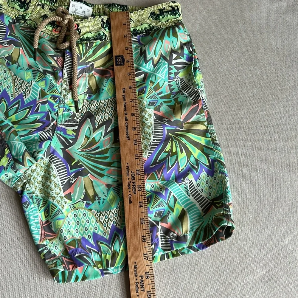 Maaji Tropical Green Patterned with Rino’s on Waistband Men's Swim Shorts Size M